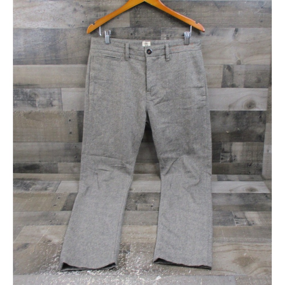Hiroshi Kato Pants Mens 30 Gray Speckled Charcoal Chino Wool Blend USA Made